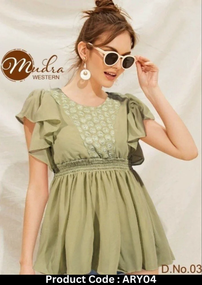 Georgette Ladies Western Top
